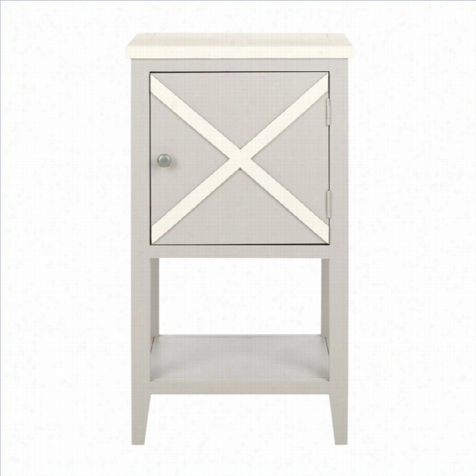 Safavieh Ward Poplarw Ood Side Table In Grey And White