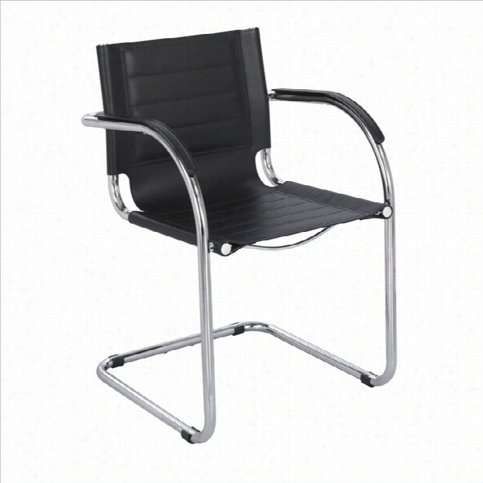 Safco Flaunt Guest Chair Black Lather In Black