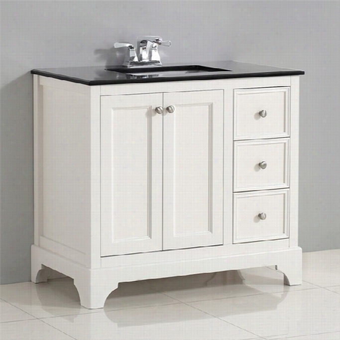 Simpli Home Cambridge 36 Bath Vanity In Soft Whire