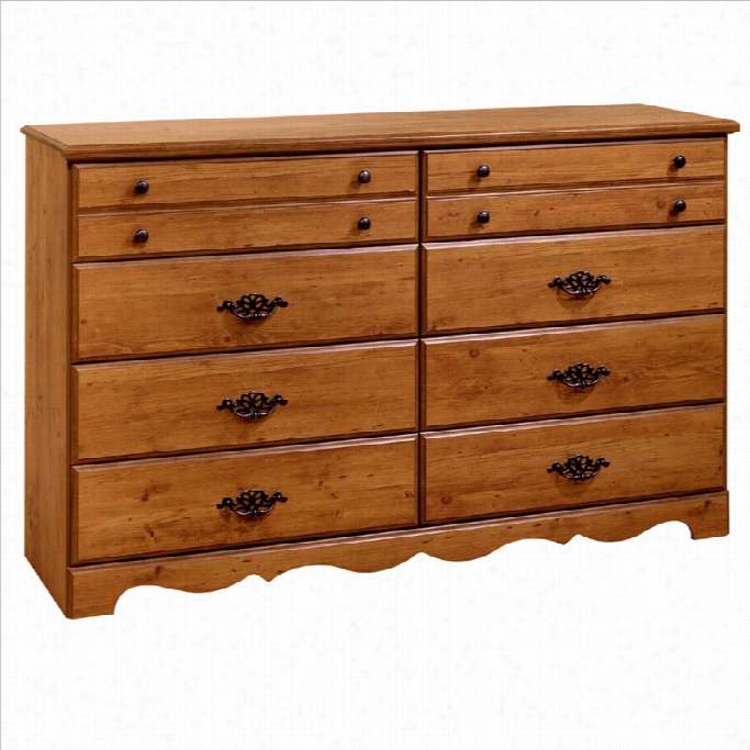 South Shore Prairie Double Dresser And Mirror Set In Cou Ntry Pine