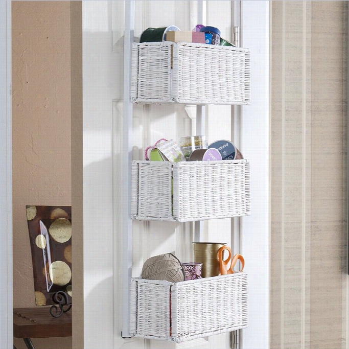 Southern Enterprises Over-the Door Basket Storage In White Finish