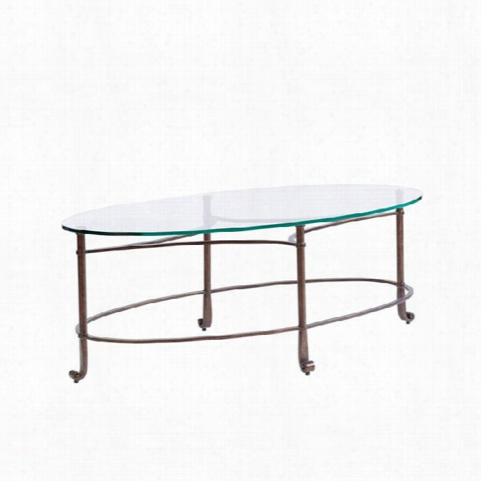 Stanley Villa Couture Fabi Oval Coffee Table In Antique Bronze