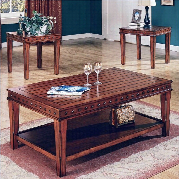 Steve Silver Company Odessa Coffee Table And End Table Set In Chestunt