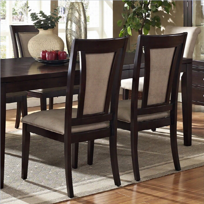 Steve Silver Company Wilson Vinyl Dining Chair In Merlot Cherry