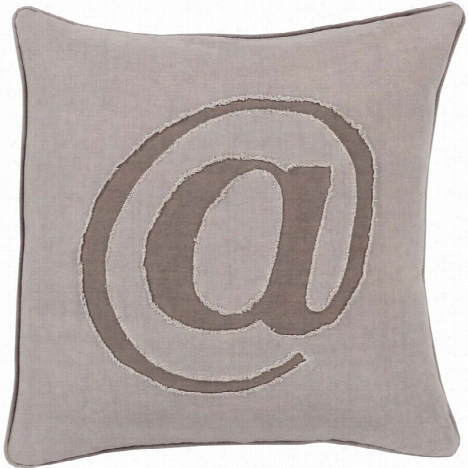 Surya Linen Text Poly Fill 22s Quare  Pillow In Purple