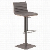 Armen Living Cafe 32 Metal Barstool in Gray and Walnut