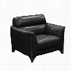 Diamond Sofa Monaco Leather Accent Chair in Black and Ash Trim
