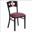 Flash Furniture Hercules Series Upholstered Restaurant Dining Chair in Walnut and Burgundy