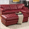 Trent Home Brooks Leather Oversized Tufted Cocktail Ottoman in Red