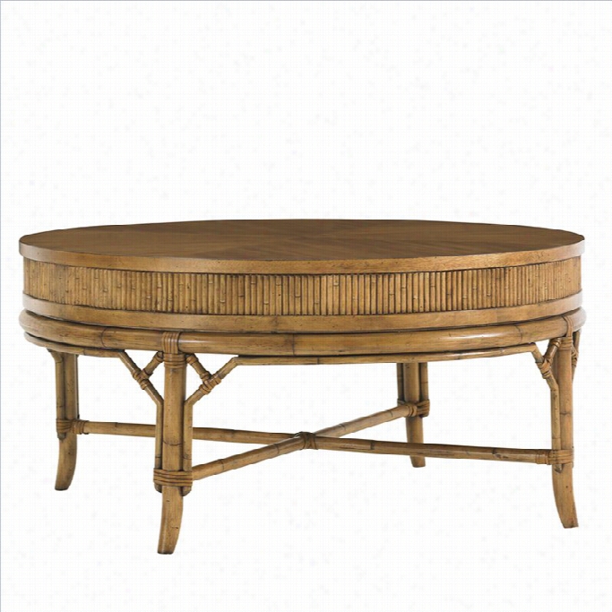 Tommy Bahama Home Beach House Oyster Cove Roundd Cocktil Table In Golden Umber