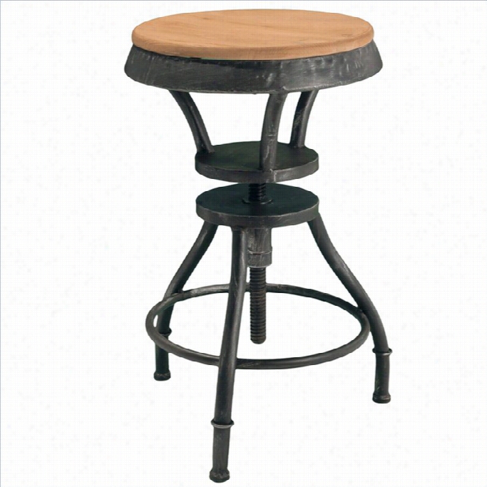 Trent Home 26 Fortune Fir Top Adjustable Bar Stool In Natural Forest