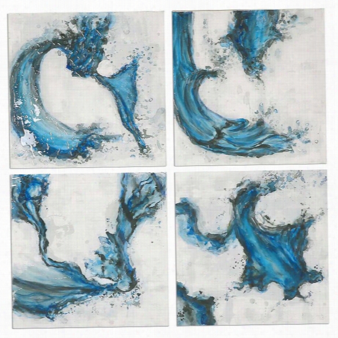 Uttermost Swirlsin Blue Abtsract Ar (set Of 4)