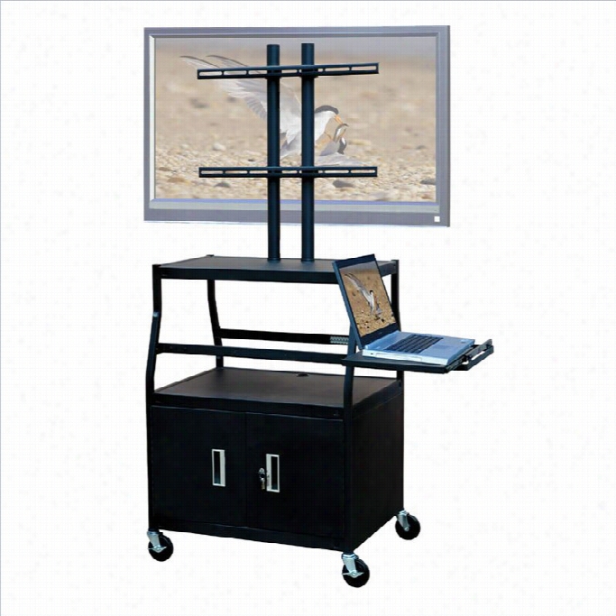 Vti Wide Bulk Cabinet Cart For Up To 47 Flat Panel Tv W/ Pull Lout Sheelf