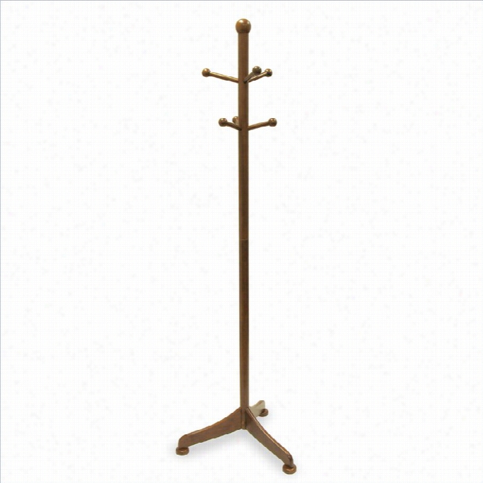 Winsome 6 Pegs Standing Coat Arck In Antique  Walnut