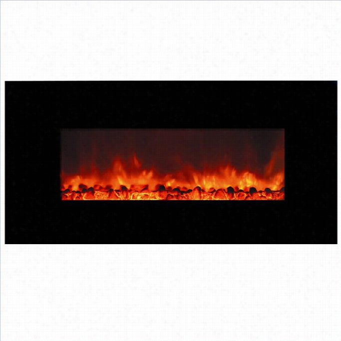 Yosemite Carbon Flame 40' Wall-mount Electric Fireplace In Blcak