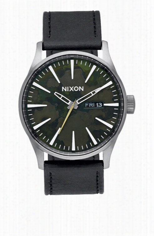 Nixon Sentry Leather Watch