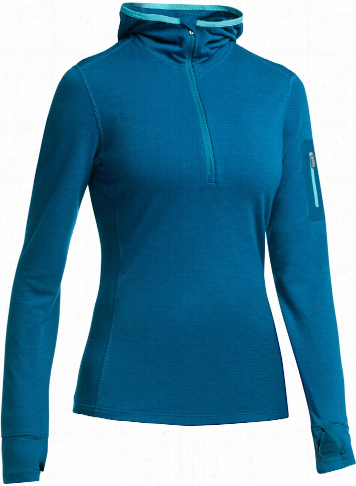 Icebreaker Tera L/s Half Zip Hood Baselayer Top