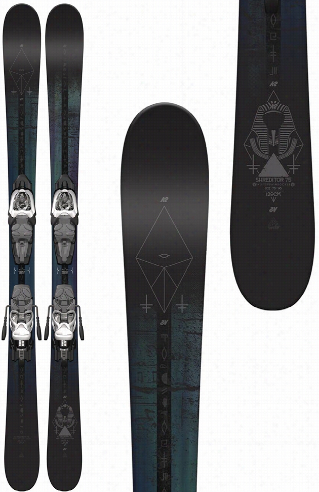 K2 Shredito R 75 Jr Skis W/ Marker Fastrak2 77 Bindings