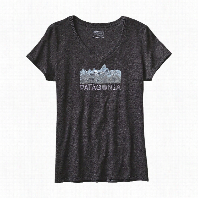 Patagonia Linear Fractuers Cotton/poly V-neck T-shirt