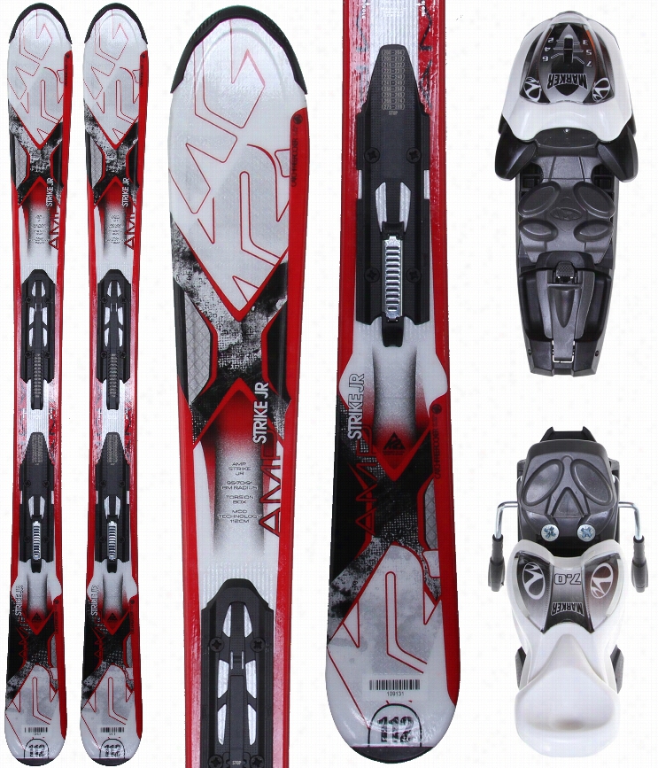 K2 Srrike J Skis W/ Marker Fastrak2 7.0 Bindings