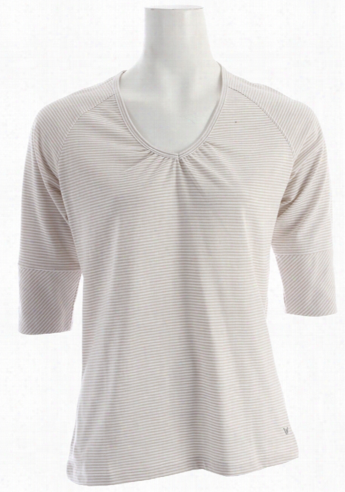 White Sierra Sunlit Stripey 3/4 Sleeeve T-shirt