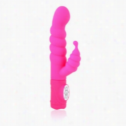 G-spott Vibrator - Twistty Silicone Rabbit Vibrator (pink)