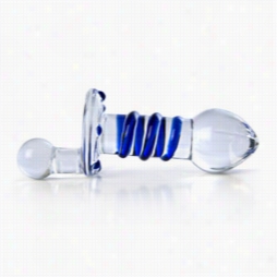 Glass Juicer - Blue Spiral