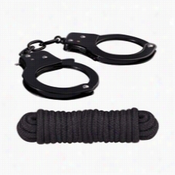 Sinful Metal Cuffs W Ith Keys  And Rope