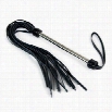 Whip - Calf leather flogger with metal handle (Black)