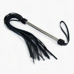 Whip - Calf Leather Flogger With Metal Handle (black)