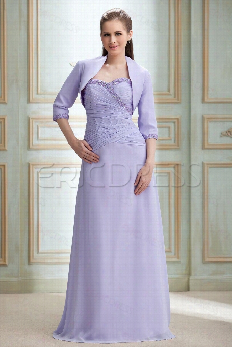 Elegant A-line Flame Floor-length Nadya's Mother Dress With Jacket/shawl