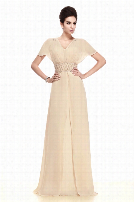 Elegant Sheath/column Short Sleeves Floo Extent Taline's Mothher Of Th E Bride Dress