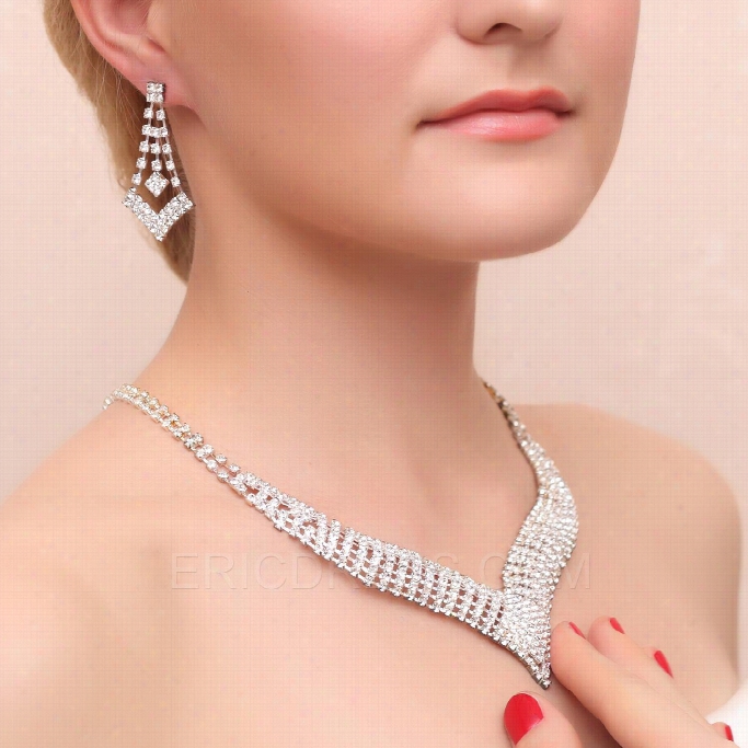 Ericderss Charming Alloy Beading Jewel Set I Ncluding Earring And Necklace