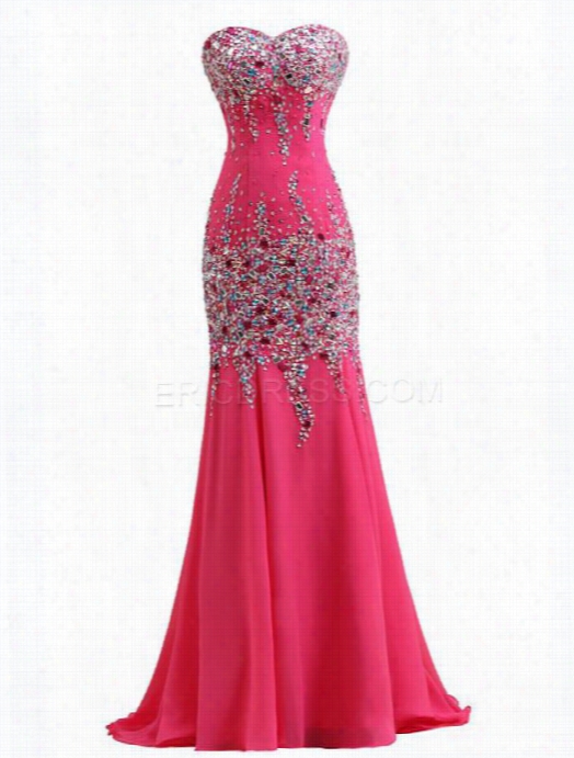 Ericdress Ladylike Sweethear Tmmermaid Beaded Floor- Llength Evening Dress