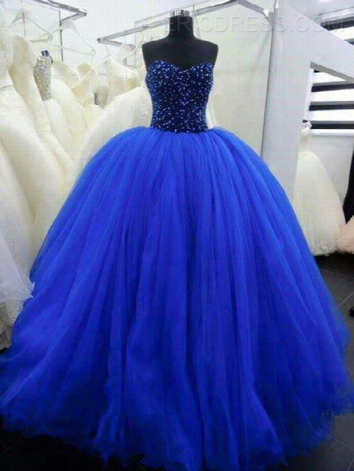 Ercdress Sweetheart F Loor-length Sequins Ball Gown Quinceanera Dress