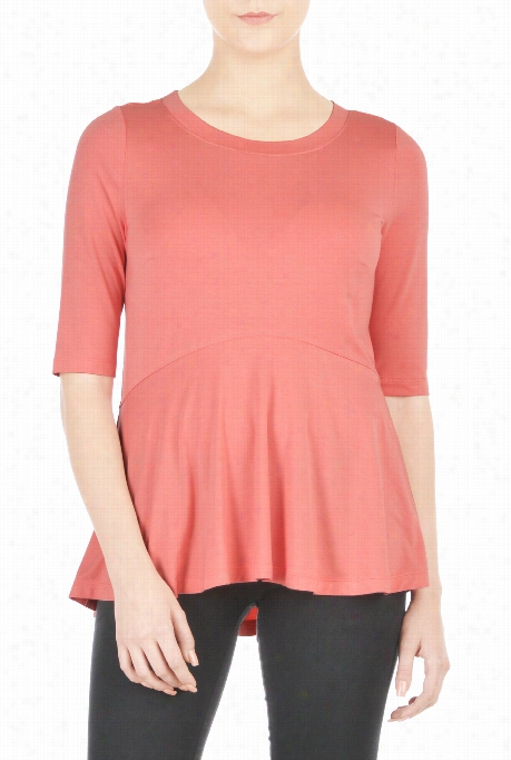 Eshakti Woomen's Matte Jersey Knit Peplum Otp