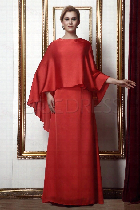 Gorgeous Draped Bateau A-line Floor-length Alina's Mother Of The Bride Dress