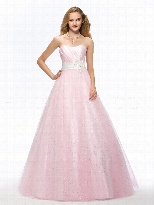 Pretty Flame  Beading Appliqhes Sashes Long Quinceanera Dress