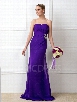 Concise A-Line Strapless Ruched Crystal Floor-Length Bridesmaid Dress