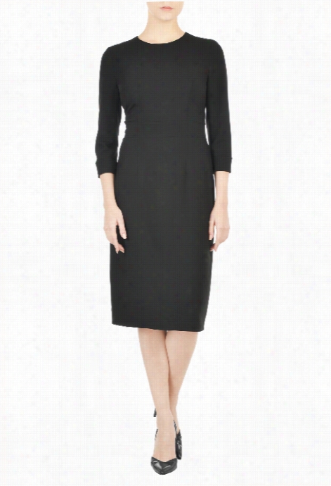 Eshakti Woje's Banded Wasitt Twill Sheath Dress