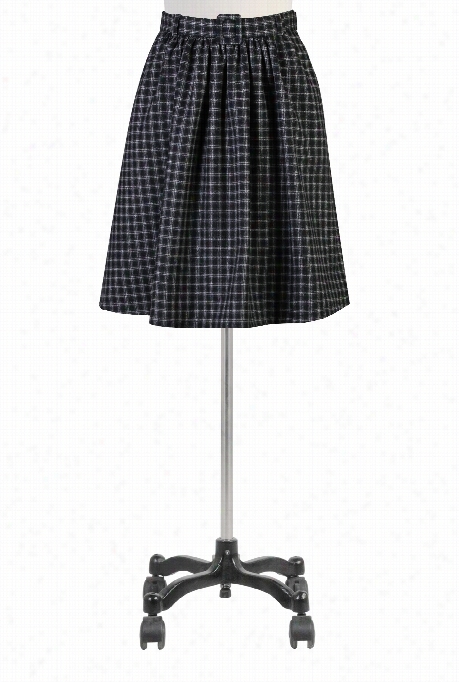 Eshakti Women's Belted Wool Blend Plaid Skirt