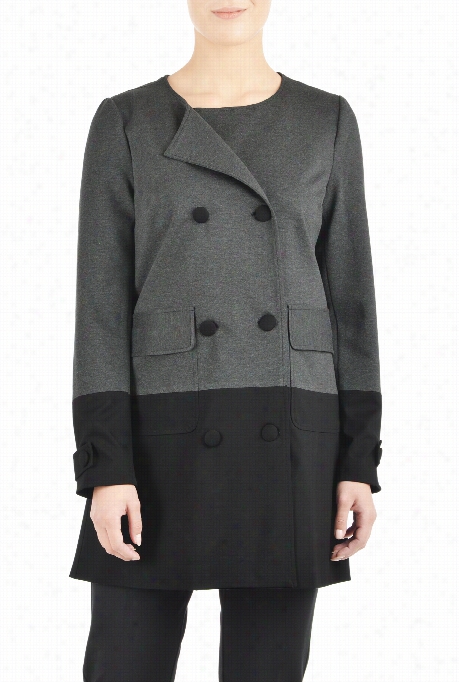 Eshakti Women's Colorblock Ponte Knit Coat