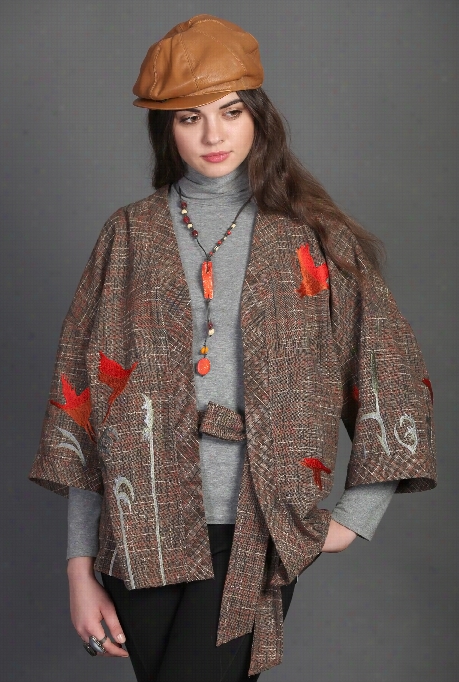 Eshakti Women's Cranes In The Reeds Tweed Jacket