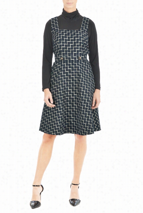 Eshakti Womens' Cross Aid Twill Check Dress