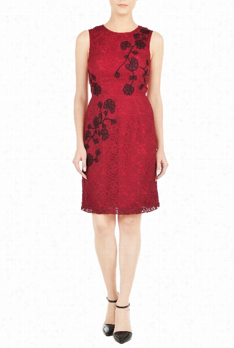 Eshakti Women's Embroidered Floraal Lace Sheath Clothe