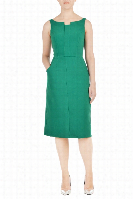 Eshakti Womeen's Faux Front Placket Sheath Dress