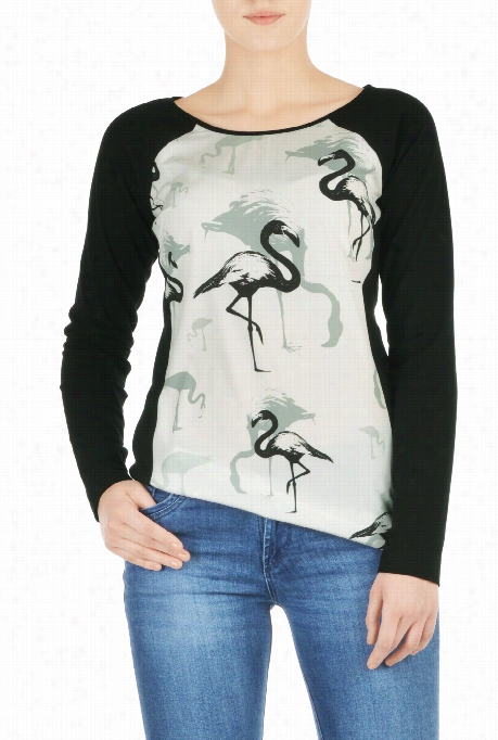 Eshakti Women's Flaming Print Cot Fashion Knit Sweatshirt