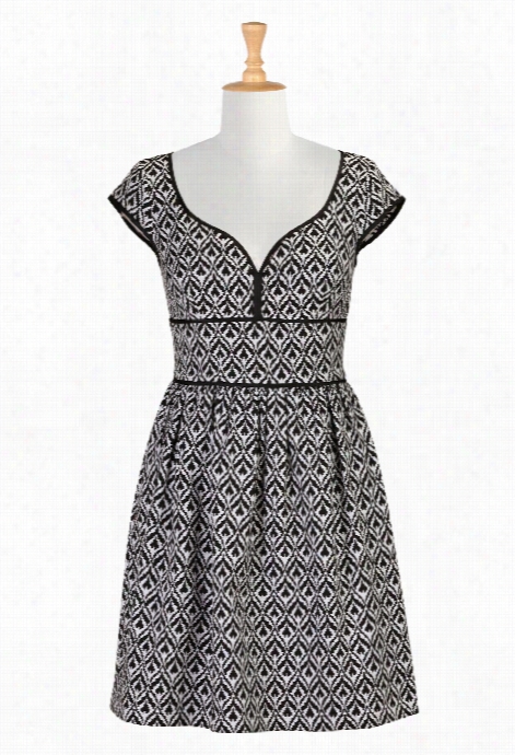 Eshakti Womnes' Grapphic Jacquard Banded Waist Dress