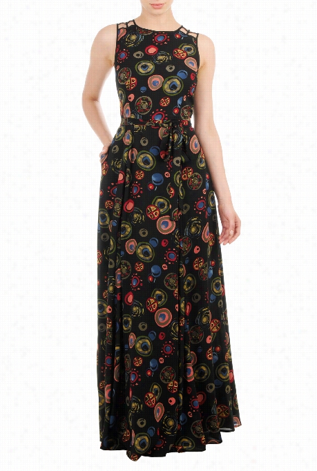 Eshakti Wommen's Graphic Print Crepe Maxi Dres$