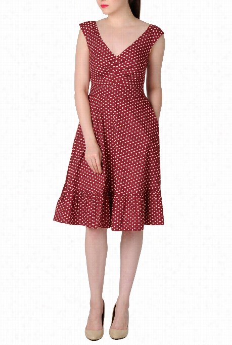 Eshakti Women's Heart Print Cotton A-line Dress